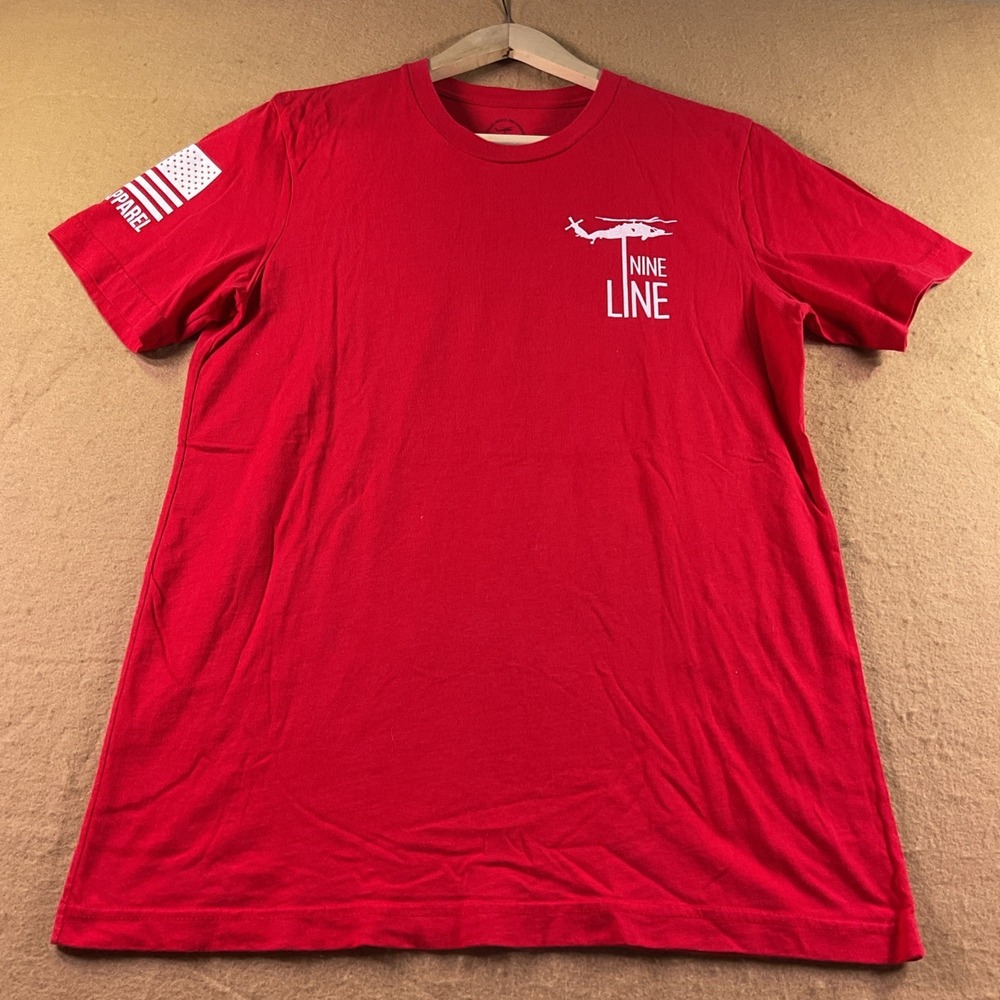 Nine Line Apparel Mens Red R.E.D. Remember Everyone Deployed T-Shirt Medium